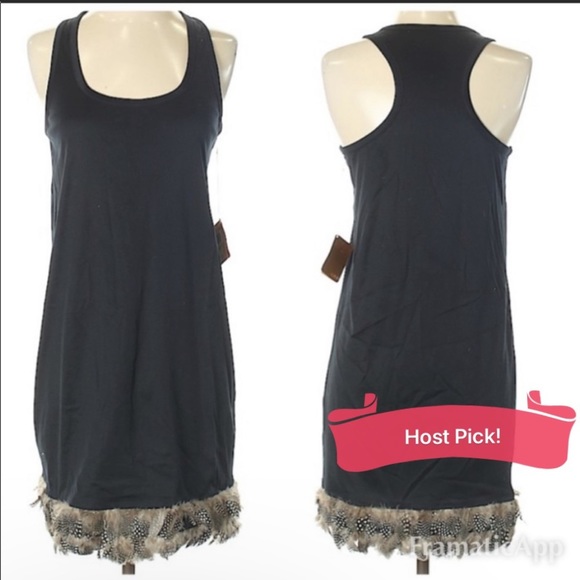 Anthropologie Dresses & Skirts - ⭐️HP!⭐️ NWT Anthropologie Ali Ro Racerback Dress with feather trim